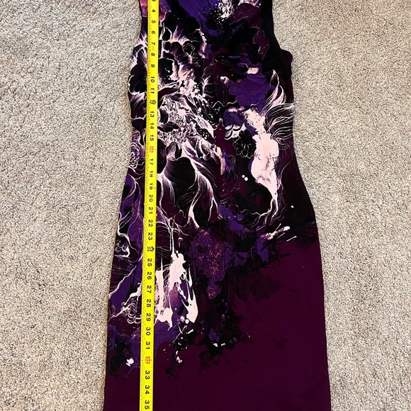 Roberto Cavalli Purple Abstract Floral Sheath Dress – IT 40 (US 4) - Picture 4 of 9